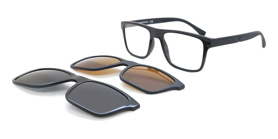 Emporio Armani EA 4115 Frame with Sunglasses Clip On COL 5017 1W Glossy Black