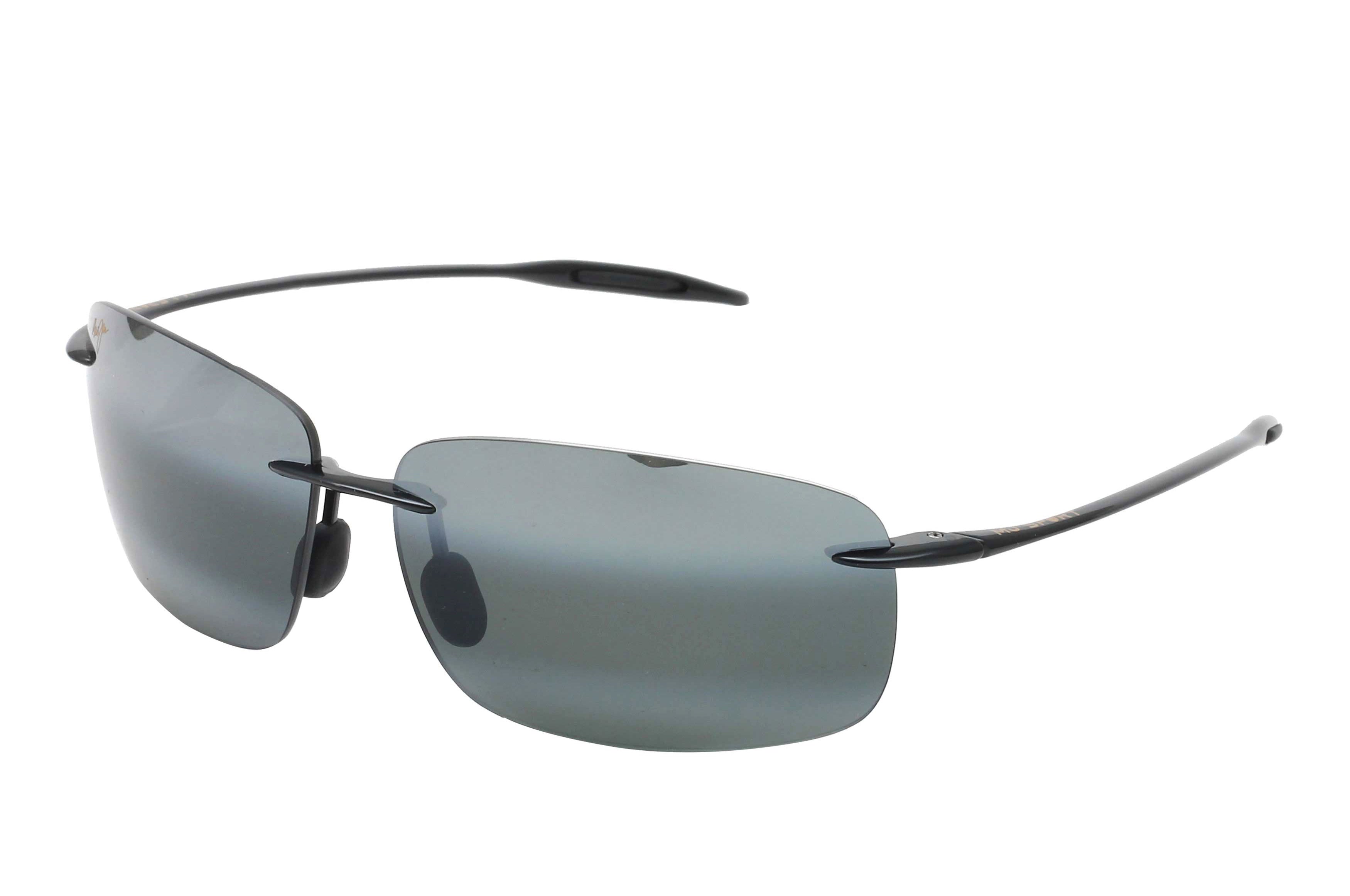Maui Jim MJ 422 Breakwall Polarised Titanium Wrap Around Sunglasses BLACK 02
