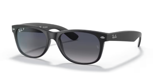 Ray Ban RB 2132 New Wayfarer Acetate Sunglasses 601S/78 Matt black frame Gradient Grey Polarised lens