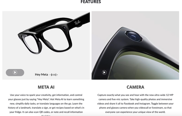 Ray Ban Meta Ai SMART Glasses RW 4010