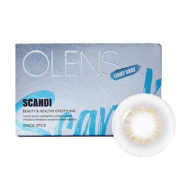 OLENS Scandi LIGHT GREY Monthly Disposable Contact Lenses 2 Lens Pack