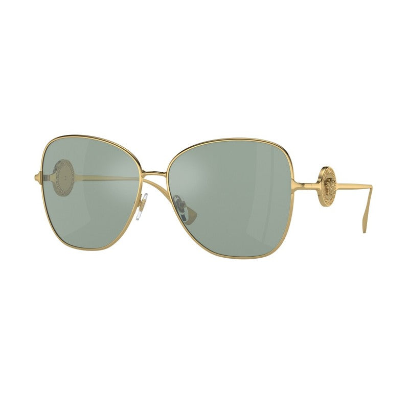Versace VE 2256 Metal Sunglass For Women Gold Azure internal mirror silver 1002//9C