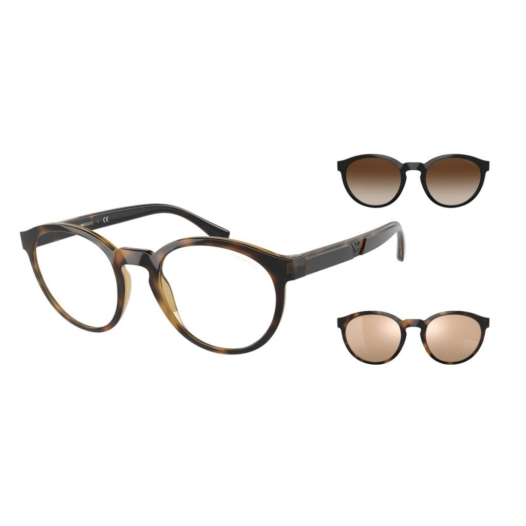 Emporio Armani Ea4160 Prescription Eyewear Frames With Two Interchangeable  Sun Clip-ons Rectangular in Black for Men | Lyst