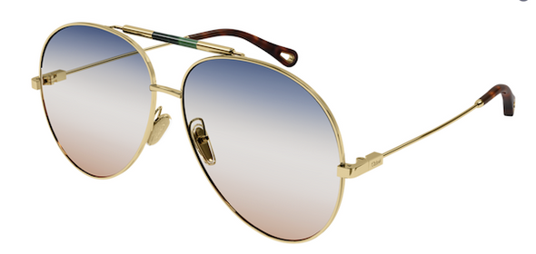 Chloe Ch 0113s Metal Aviator Sunglasses